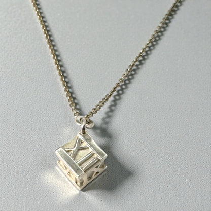 Tiffany & Co. ヴィンテージ アトラス キューブ ネックレス シルバー925 ローマ数字
