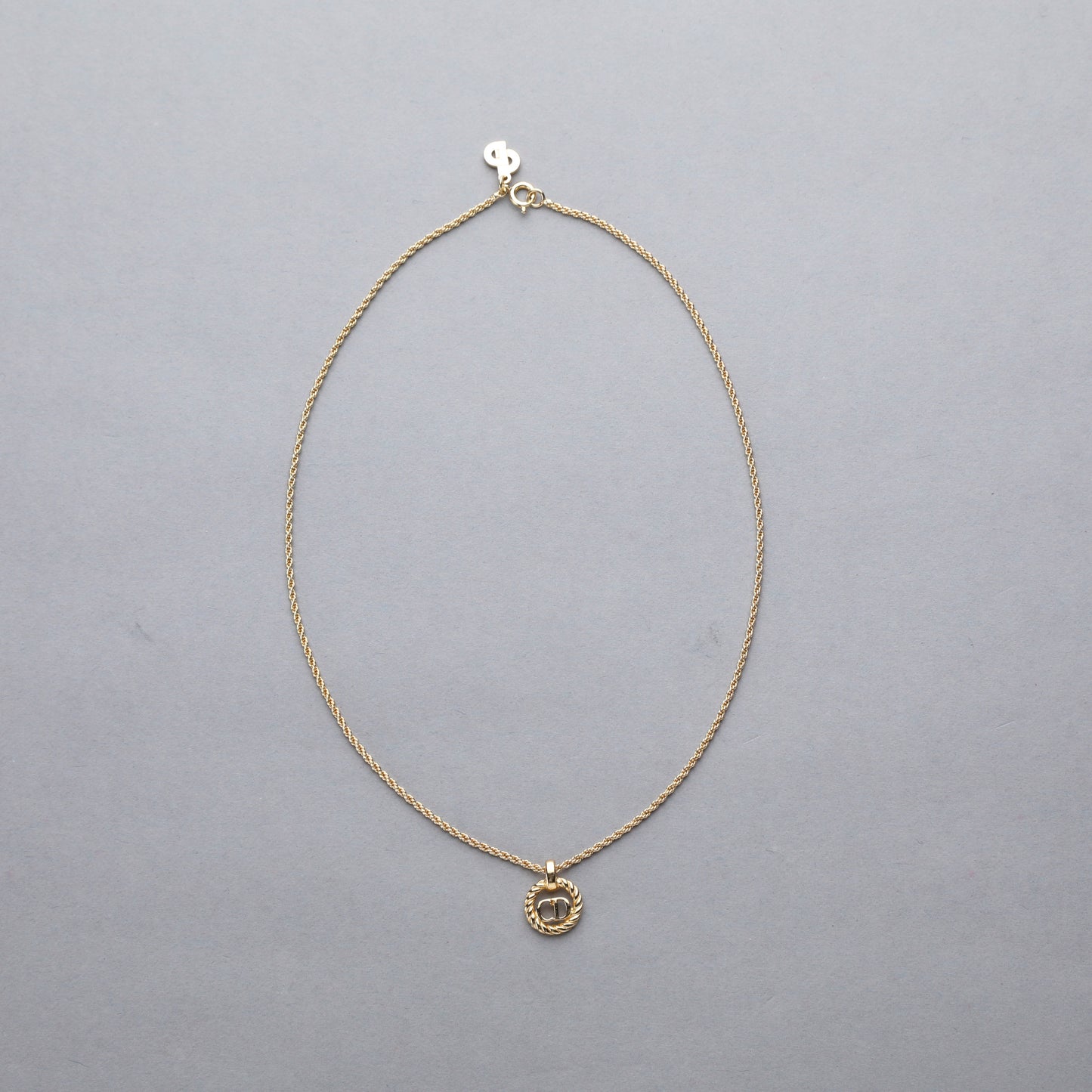 Christian Dior / CD Logo Round Pendant Necklace