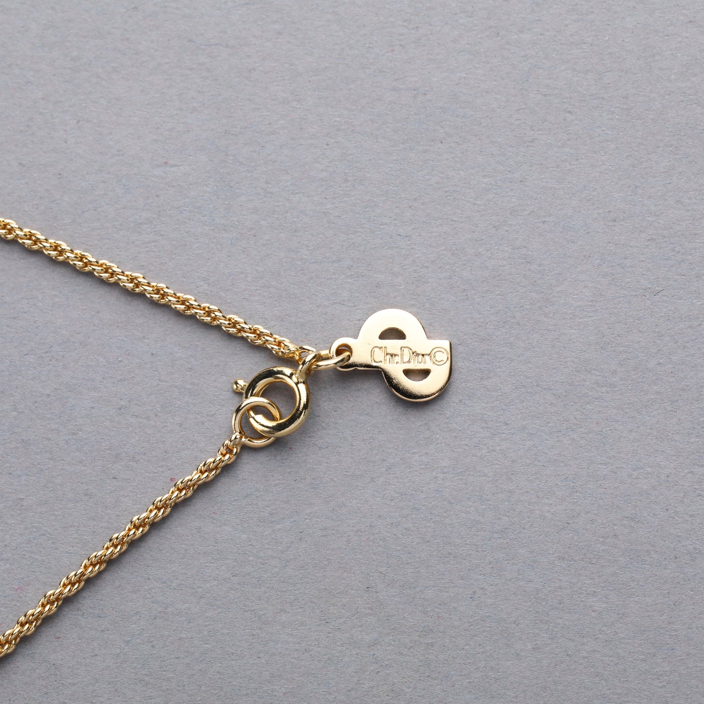 Christian Dior / CD Logo Round Pendant Necklace