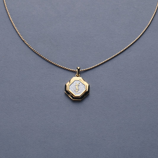 Yves Saint Laurent / Cassandre Logo Pendant Necklace