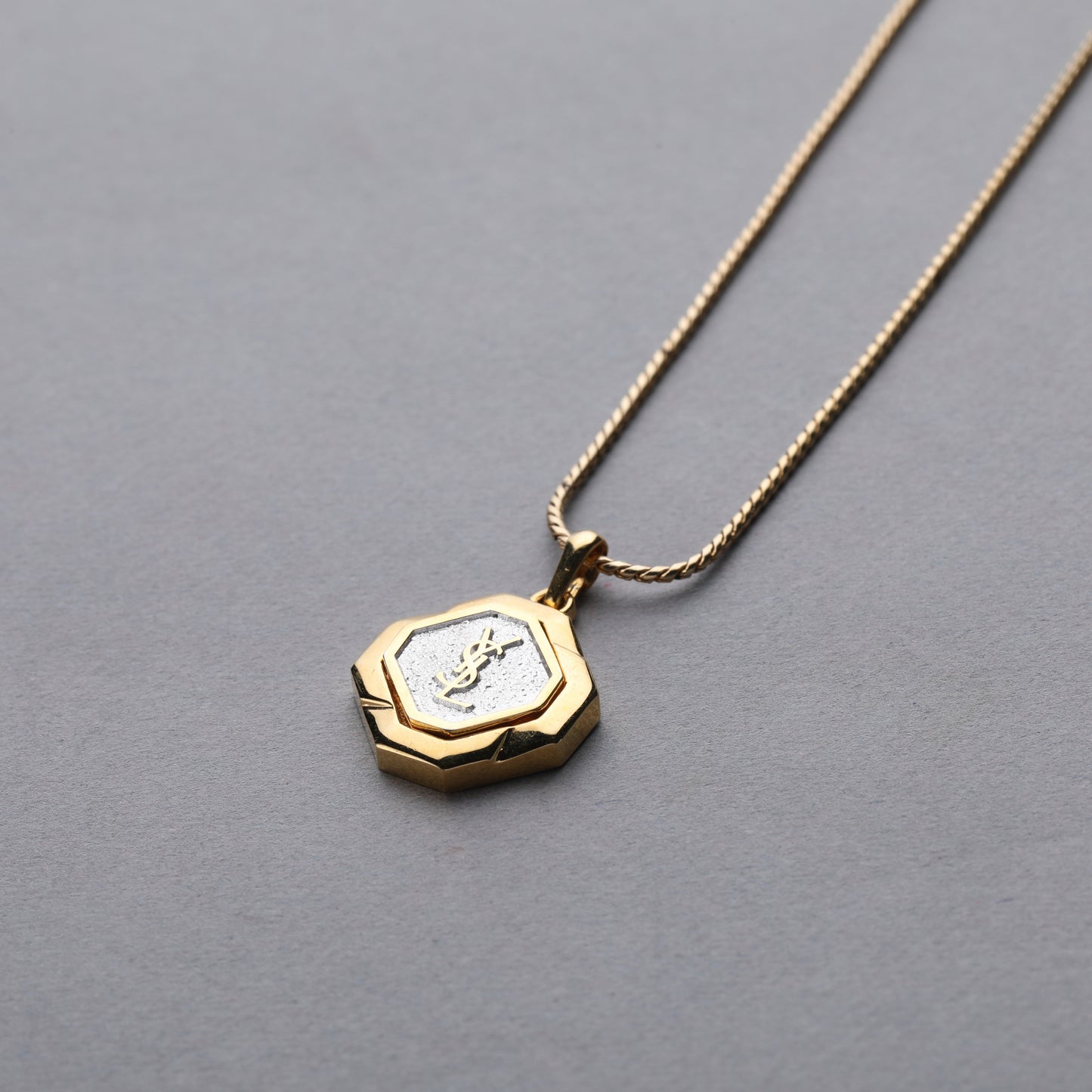 Yves Saint Laurent / Cassandre Logo Pendant Necklace