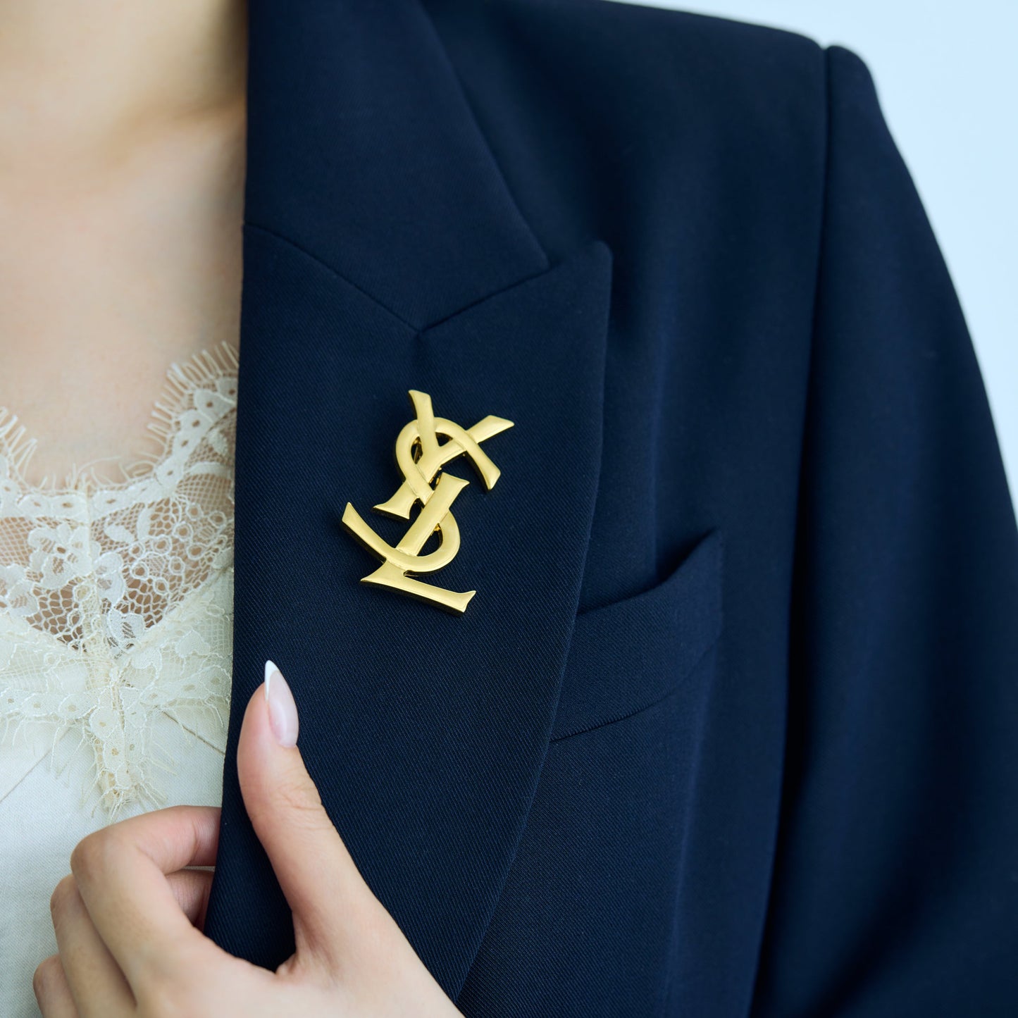Yves Saint Laurent / Cassandre Logo Brooch