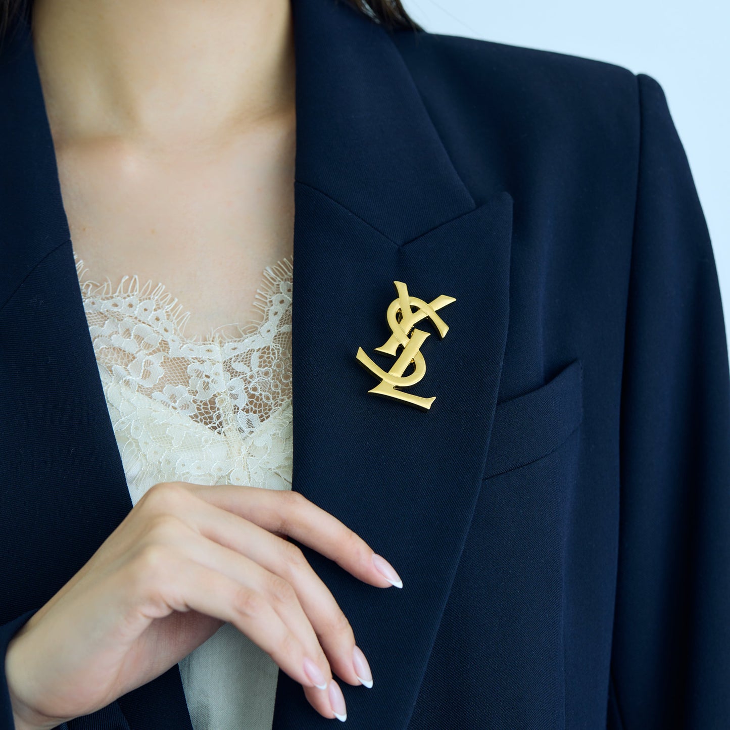 Yves Saint Laurent / Cassandre Logo Brooch