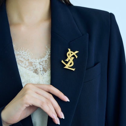 Yves Saint Laurent / Cassandre Logo Brooch