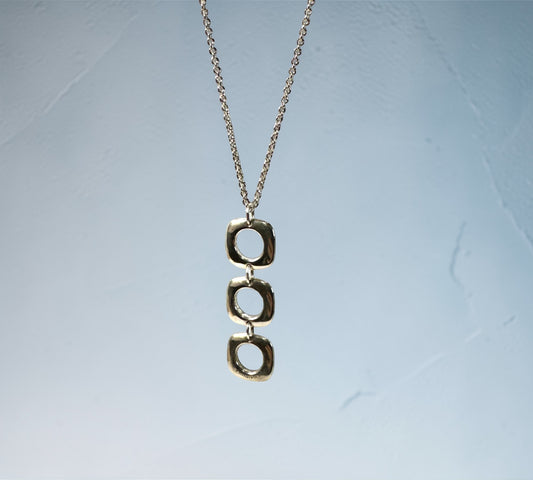 Tiffany & Co. ヴィンテージ スクエアクッション トリプル ネックレス シルバー925 38cm