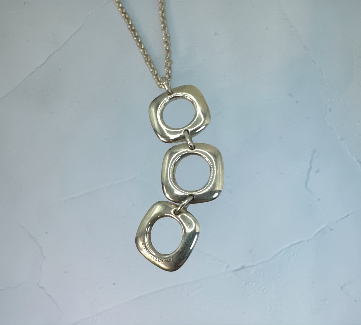 Tiffany & Co. ヴィンテージ スクエアクッション トリプル ネックレス シルバー925 38cm