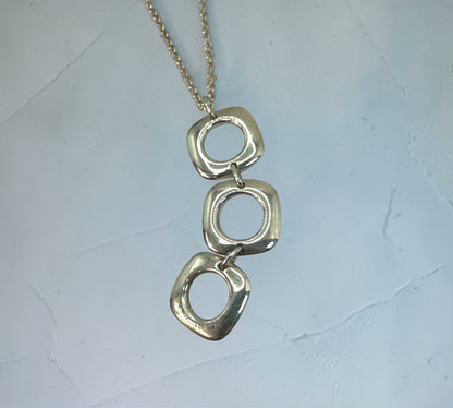 Tiffany & Co. ヴィンテージ スクエアクッション トリプル ネックレス シルバー925 38cm