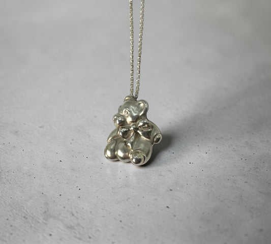 Tiffany & Co. ヴィンテージ シーテッド テディベア リボン ネックレス シルバー925