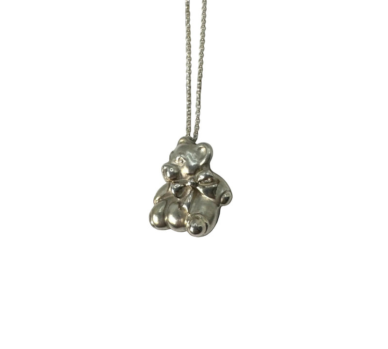 Tiffany & Co. / Seated Teddy Bear Ribbon Necklace