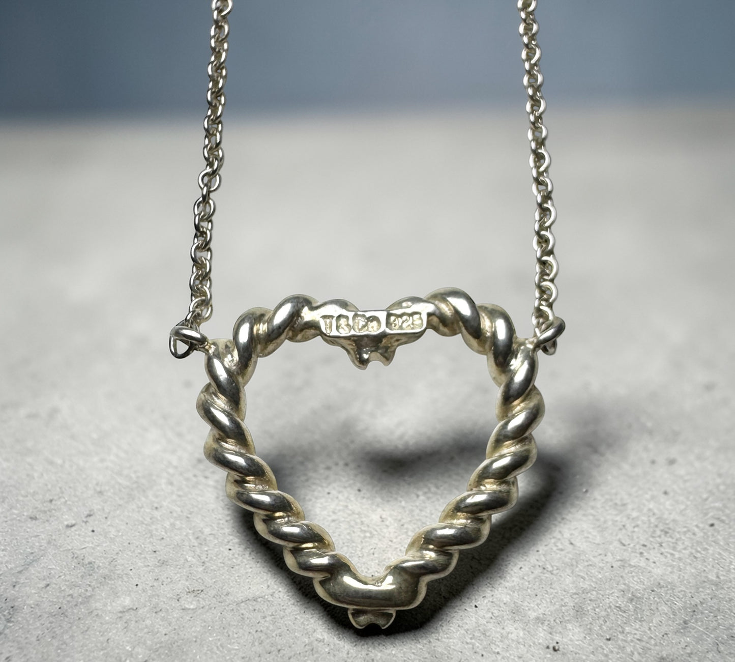 Tiffany & Co. ヴィンテージ ツイスト オープンハート ネックレス シルバー925 38cm