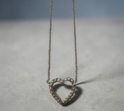 Tiffany & Co. ヴィンテージ ツイスト オープンハート ネックレス シルバー925 38cm