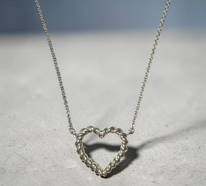 Tiffany & Co. ヴィンテージ ツイスト オープンハート ネックレス シルバー925 38cm
