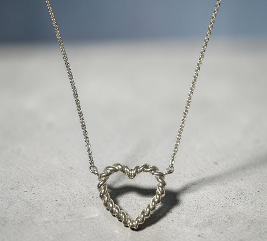 Tiffany & Co. ヴィンテージ ツイスト オープンハート ネックレス シルバー925 38cm