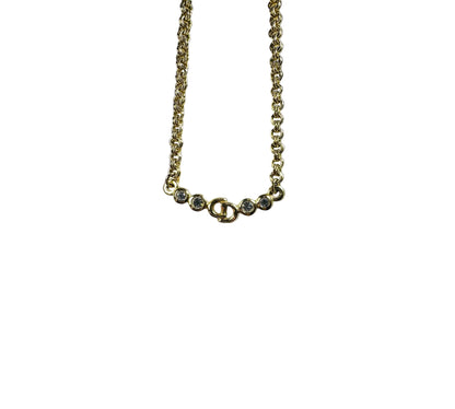 Christian Dior / CD Logo Crystal Necklace
