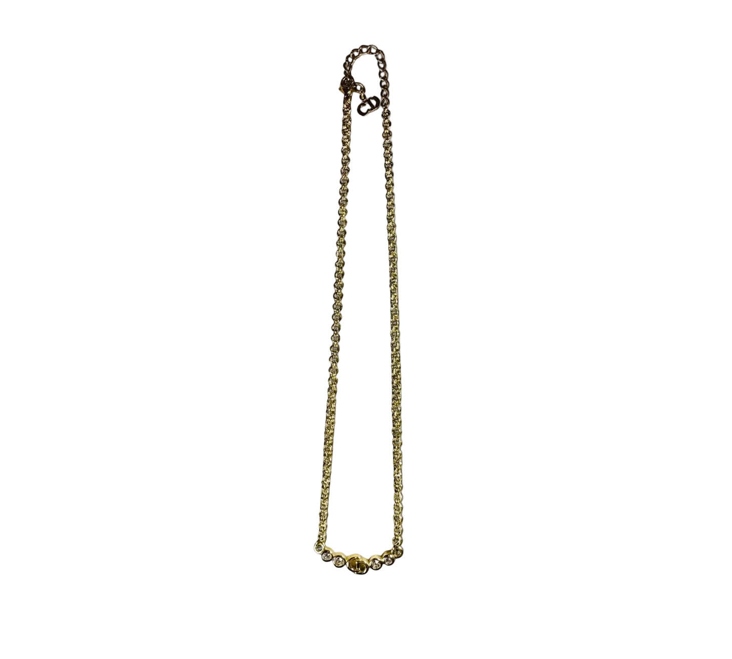 Christian Dior / CD Logo Crystal Necklace