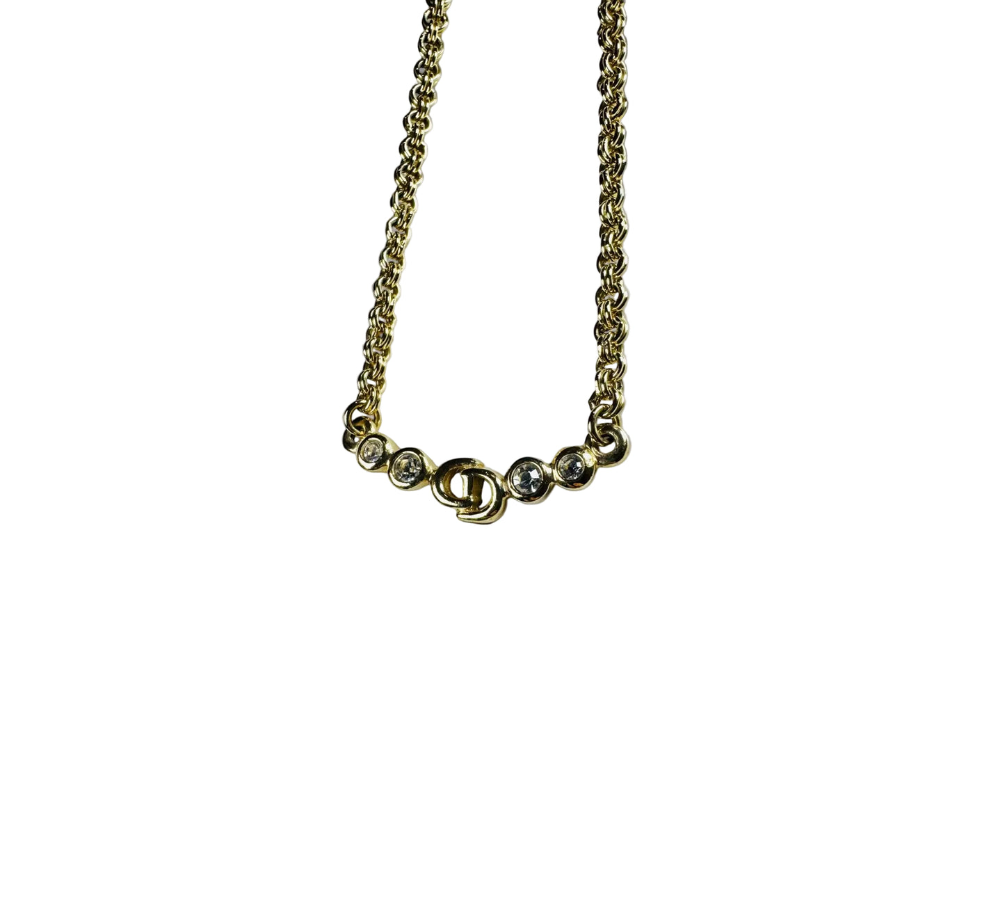 Christian Dior / CD Logo Crystal Necklace
