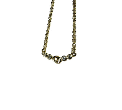 Christian Dior / CD Logo Crystal Necklace