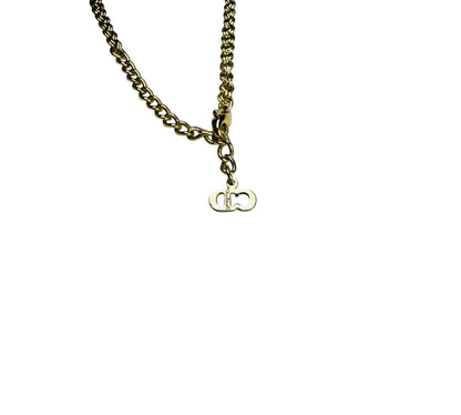 Christian Dior / CD Logo Crystal Necklace