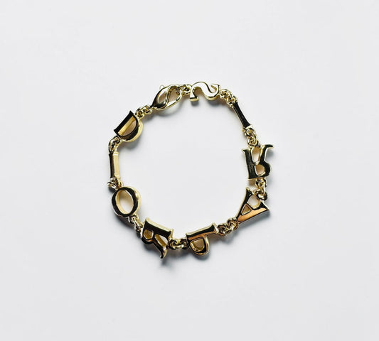 Christian Dior DIOR Logo Alphabet Charm Bracelet ヴィンテージ ロゴ アルファベット チャーム ブレスレット ゴールド