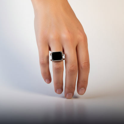 Maison Margiela Black Epoxy Resin Signet Ring メゾン マルジェラ ブラック エポキシレジン シグネット リング シルバー925 12号