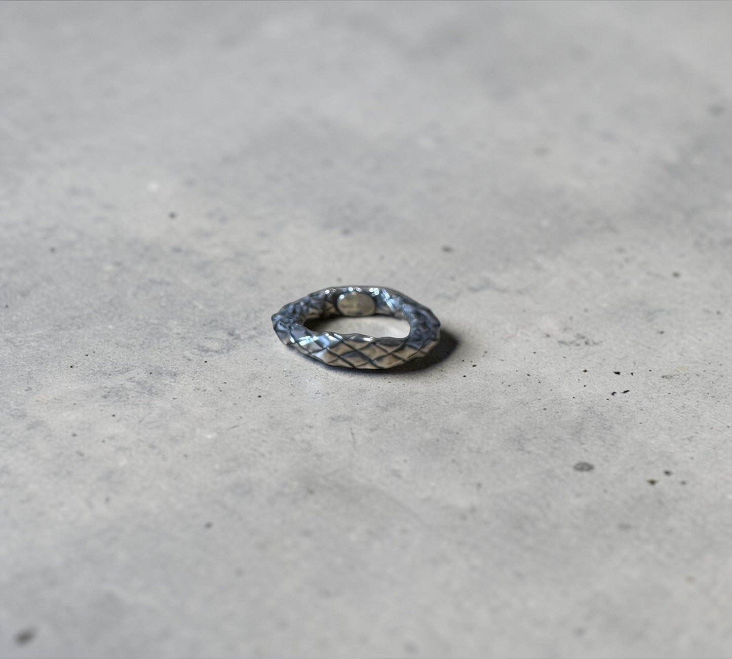 Bottega Veneta Intrecciato Sculpted Band Ring ボッテガ・ヴェネタ イントレチャート スカルプテッド バンド リング シルバー925 13号