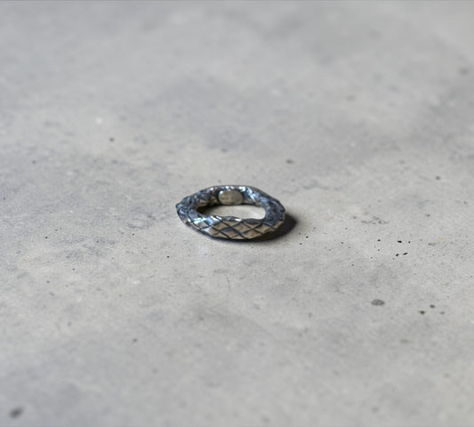 Bottega Veneta Intrecciato Sculpted Band Ring ボッテガ・ヴェネタ イントレチャート スカルプテッド バンド リング シルバー925 13号