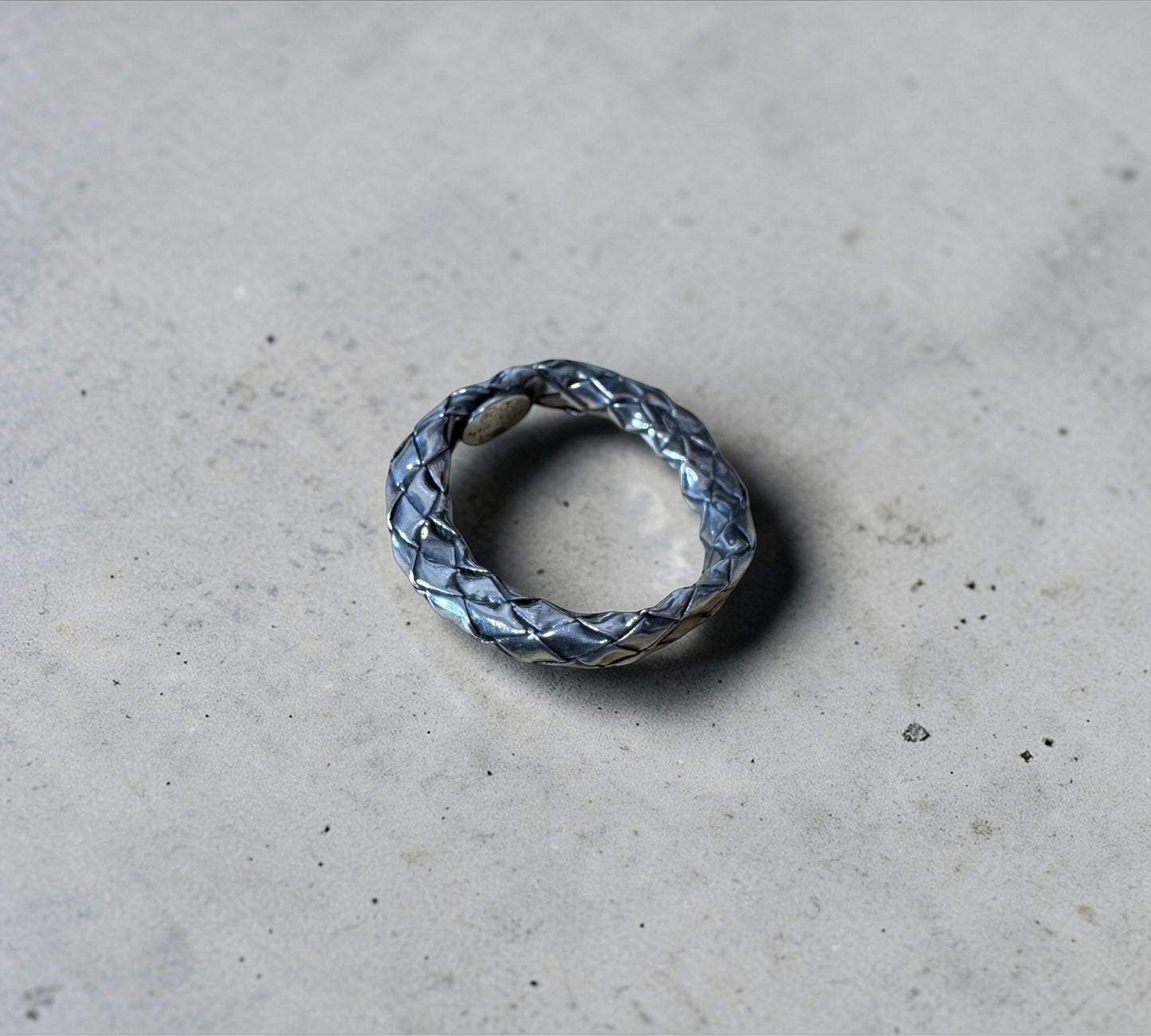 Bottega Veneta Intrecciato Sculpted Band Ring ボッテガ・ヴェネタ イントレチャート スカルプテッド バンド リング シルバー925 13号
