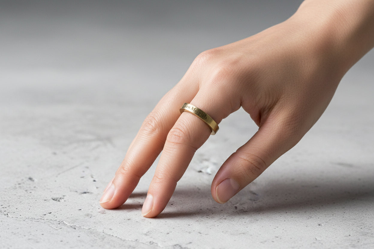 Maison Margiela Gold-Plated Logo Engraved Ring メゾン マルジェラ ゴールド ロゴ エングレーブ リング 10号