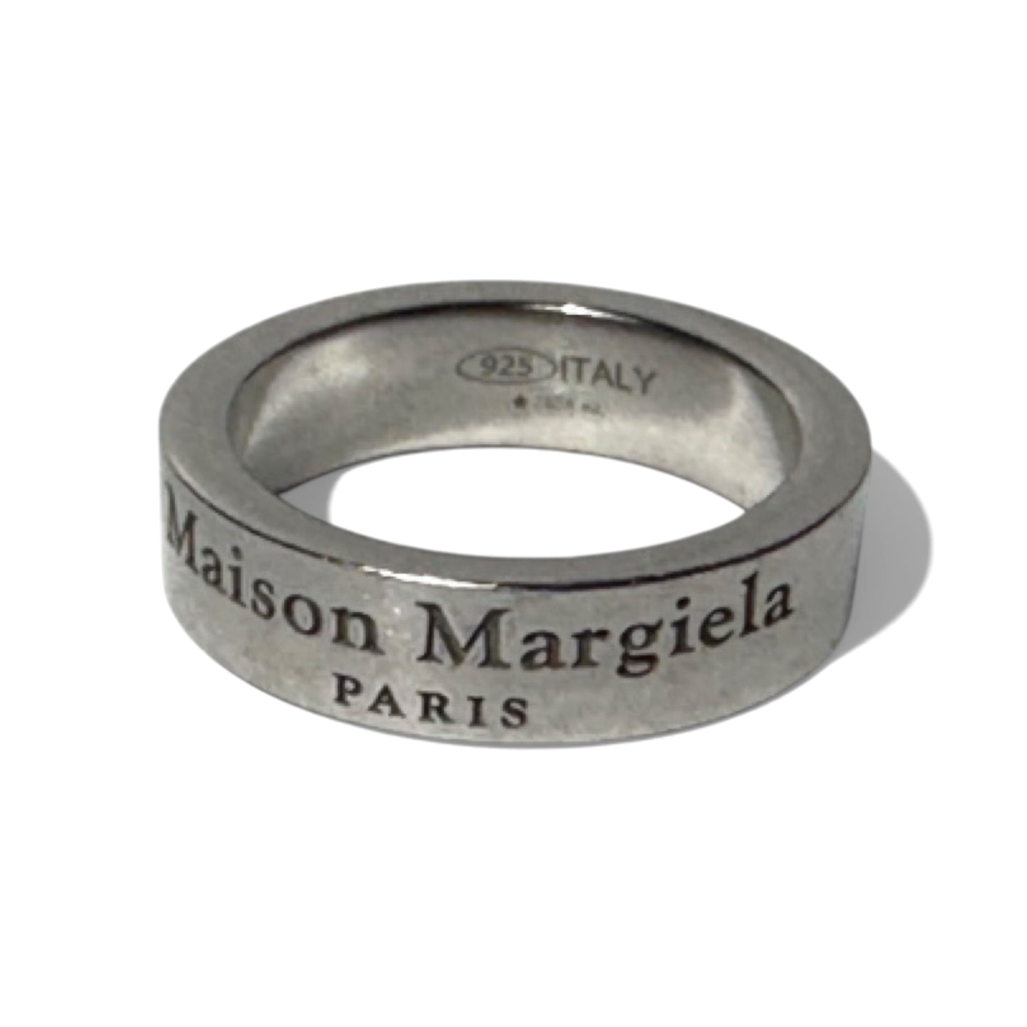 Maison Margiela Logo Engraved Band Ring メゾン マルジェラ ロゴ ワイド バンド リング シルバー925 9号