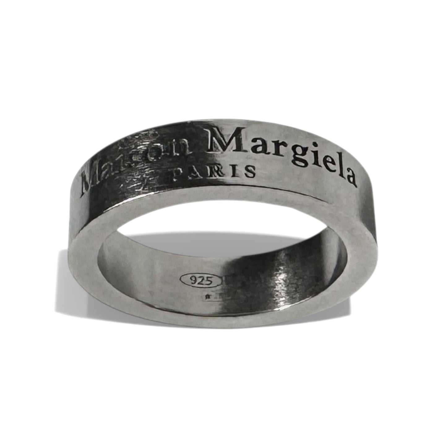 Maison Margiela Logo Engraved Band Ring メゾン マルジェラ ロゴ ワイド バンド リング シルバー925 9号