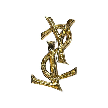 Yves Saint Laurent ヴィンテージ Cassandre Logo Brooch イヴ・サンローラン カサンドラ ロゴ ブローチ ゴールド 5cm