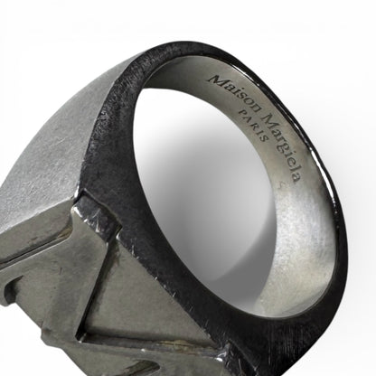 Maison Margiela M Logo Engraved Signet Ring メゾン マルジェラ Mロゴ ビッグフェイス シグネット リング シルバー925 16号