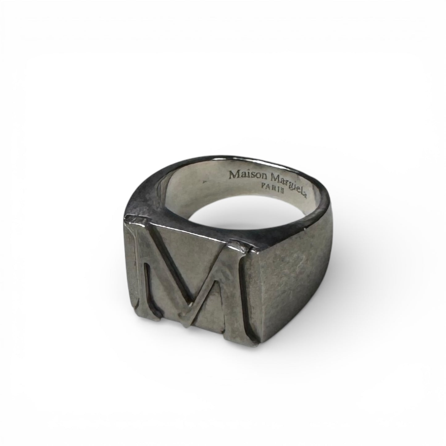 Maison Margiela M Logo Engraved Signet Ring メゾン マルジェラ Mロゴ ビッグフェイス シグネット リング シルバー925 16号